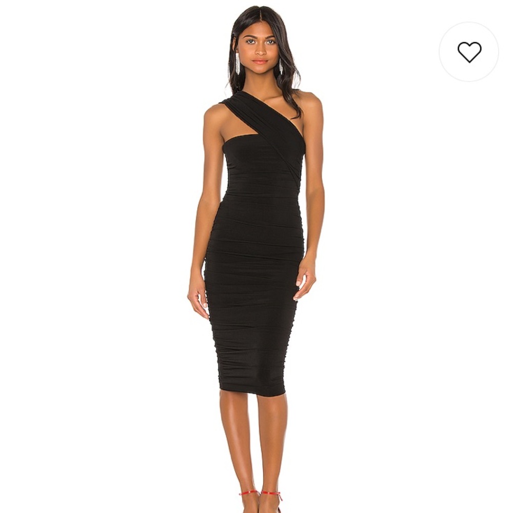 Nookie- Temptation One Shoulder Midi in Black